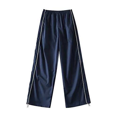 Cargohose Baggy Y2K Hose Vintage Freizeithose Elastischem Bund mit Taschen Retro Loose Lockere Track Pants Jogginghose Sportpants Sporthose Stoffhose Sommerhose Frühling Herbst von Generic