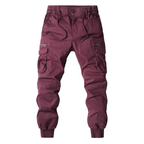 Cargohose Damen High Waist, Classic Cargo Hosen Damen mit Multi Taschen Wanderhose Sommer mit Gummizug Casual Freizeithose Regular Fit Sommerhose Freizeit Outdoorhose Sport Arbeitshose Y2k Pants von Generic
