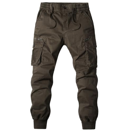 Cargohose Damen High Waist, Classic Cargo Hosen Damen mit Multi Taschen Wanderhose Sommer mit Gummizug Casual Freizeithose Regular Fit Sommerhose Freizeit Outdoorhose Sport Arbeitshose Y2k Pants von Generic