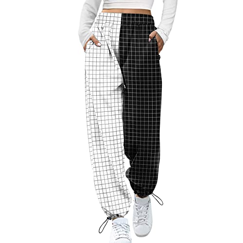 Cargohose Damen Jogginghose Damen Schwarz Große Größen Mode Lang Sommer Joggpants Jogginghose Baumwolle Weite Y2K Trainingshose Activewear Bequeme Teenager Mädchen Gummizug Sporthose Yogahose bk8 von Generic