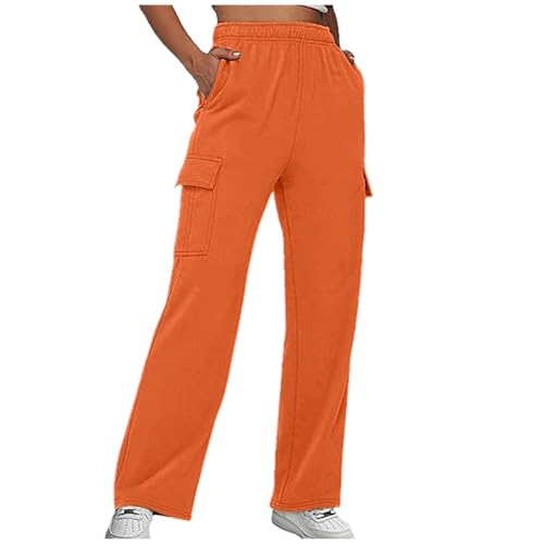 Cargohose Damen Winter, Cargo Pants Women Baggy mit Taschen, Wanderhose Große Größen mit Gummizug Sport Freizeithose Loose Fit Winterhose Luftig Outdoorhose Trendy Arbeitshose Y2k Pants Streetwear von Generic