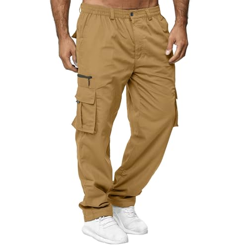 Cargohose Herren Arbeitshosen Männer Cargo Hosen Bequeme Einfarbig Pants Button Down Mehrere Taschen Baggy Leichte Freizeithose Jogginghose Locker Stoffhose Freizeit Trainingshose Outdoorhose Cargohose Herren Arbeitshosen Männer Cargo Hosen Bequeme Einfarbig Pants Button Down Mehrere Taschen Baggy Leichte Freizeithose Jogginghose Locker Stoffhose Freizeit Trainingshose Outdoorhose von Generic