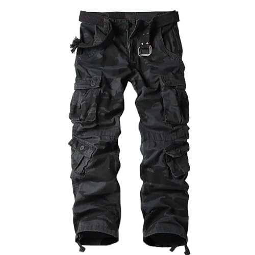 Cargohose Herren Baggy Freizeithose Trainingshose Loose fit Seitlich zu Öffnen Grau Sport und Freizeithose Herren 5XL von Generic