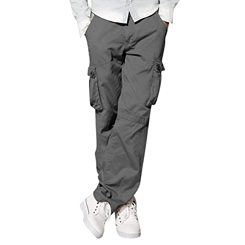 Cargohose Herren Hohe Taille Yogahose Klassisch All-Match Trackpant lässige Cargo-Hose für Männer Sporthose Herren Lang Sportswear Freizeithose Wanderhose mit Taschen Jogginghose Herren von Generic