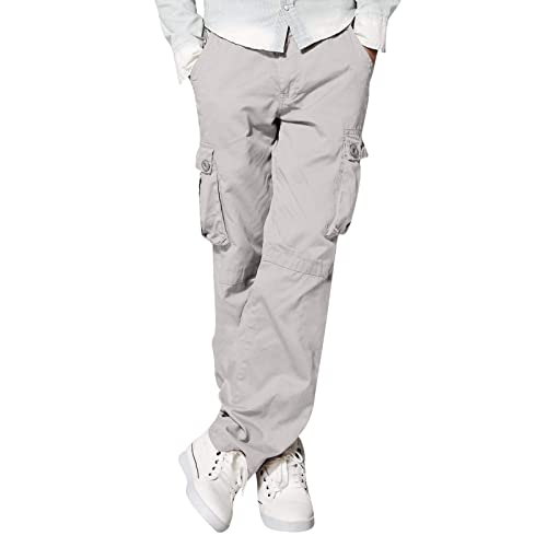 Cargohose Herren Hohe Taille Yogahose Klassisch All-Match Trackpant lässige Cargo-Hose für Männer Sporthose Herren Lang Sportswear Freizeithose Wanderhose mit Taschen Jogginghose Herren von Generic