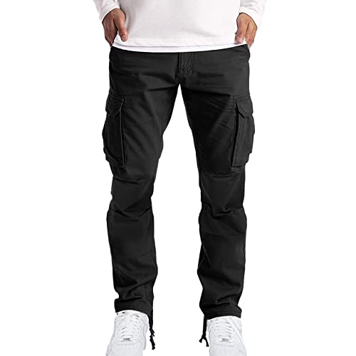 Cargohose Herren Hohe Taille Yogahose Klassisch All-Match Trackpant lässige Cargo-Hose für Männer Sporthose Herren Lang Sportswear Freizeithose Wanderhose mit Taschen Jogginghose Herren von Generic