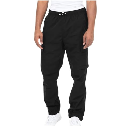 Cargohose Herren Jeans 3Xl Große Größen: Freizeithose Herren Lang Polyester Sporthose Baggy Caprihose Einfarbig Trekkinghose Bequemer Outdoorhose Mit Taschen Und Tunnelzug Arbeitshose Fashion von Generic