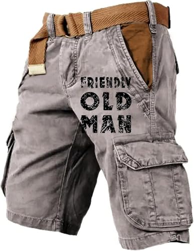Cargohose Herren Kurz Stretch, Kurze Hosen Herren Cargo Shorts Sommer Arbeitshosen Männer Bermuda Outdoor Hosen Atmungsaktiv Freizeithose Knielang Wanderhose Retro Bequem Sommerhose Leicht von Generic
