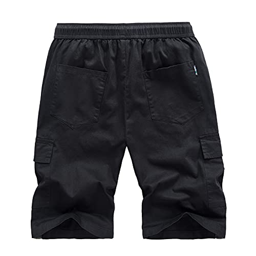 Cargohose Herren Kurze Hosen Freizeithose Arbeitshose Trainingshose Outdoorhose Elastisch Kordelzug Jogginghose Stoffhose Fashion Streetwear Radhose Herren Kurz Cargohose Herren Stretch Schwarz M von Generic