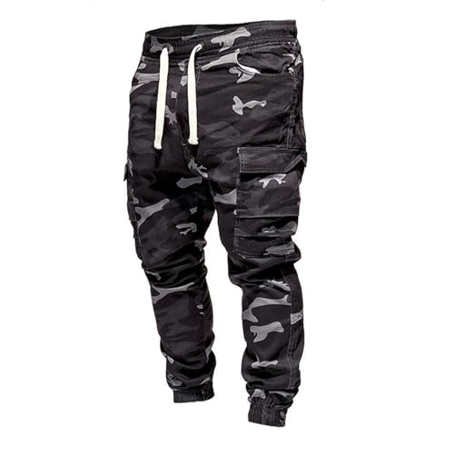 Cargohosen für Herren Baggy Tarnhose Herren Camouflage Sommer Cargo Hose Stretch mit Kordelzug von Generic