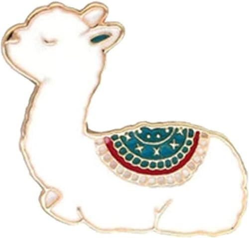 Cartoon Baby Lama Brosche Metall niedlich Tier Broschen Alpaka Abzeichen Brosche Brosche Pin für Frauen Männer Blau Schön und charmant, Resin von Generic