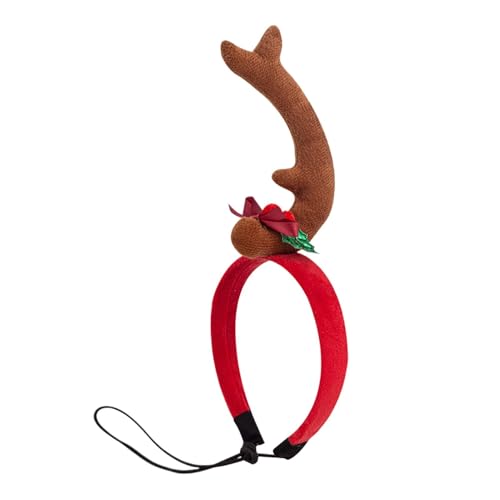 Cartoon Christmas Dog Antler Headband – Reindeer Horns for Dogs | Adjustable Elastic Pet Costume for Cats, Puppies | Soft Polyester Headdress for Holiday Parties von Generic