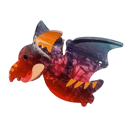 Cartoon-Haarspangen – Bunte Kinder-Haarspangen Kleinkinder, Kreative Acryl-Haarspangen Dinosaurier-Motiv, Modisches Styling-Tool für feines, lockiges und dickes Haar, Verspielt & Strapazierfähig von Generic