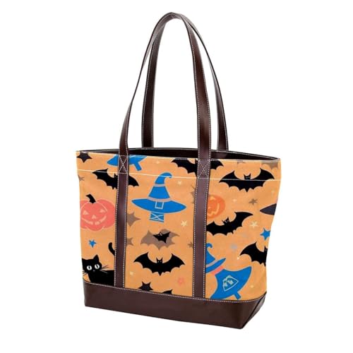 Cartoon-Halloween-Kürbis-Mode, gewaschenes strapazierfähiges Leder, Geldbörse für Damen, mit Tragegriff oben, mit Taschen, Reißverschluss von Generic