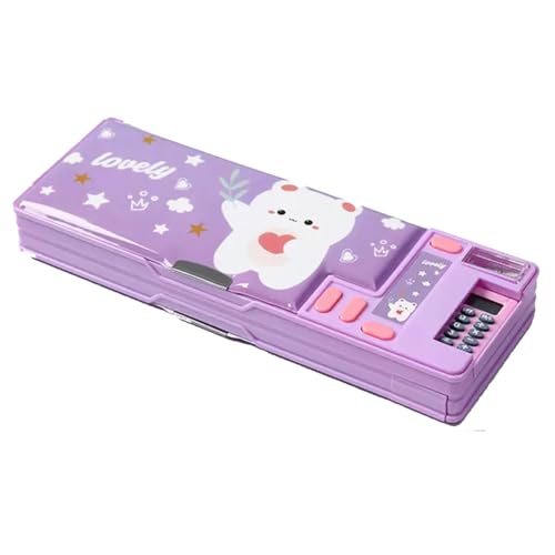 Cartoon Pen Box Organizer - Große Gadgets Der Stifthalterschule, Schreibwarener -Stiftkoffer Für Stifte, Stifte, Herrscher, Combining A Pen Holder, Pencil Sharpener, Calculator, Small Compartment von Generic