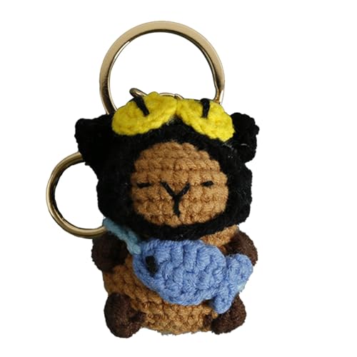 Cartoon-Tier-Schlüsselanhänger - Gehäkelter Capybara-Schlüsselanhänger, Süßer Capybara-Schlüsselanhänger | Leichter Dekorativer Capybara-Schlüsselanhänger, Tier-Rucksäcke, Schlüsselanhänger, von Generic
