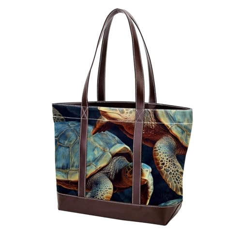 Cartoon-Turtle-1070 modische gewaschene strapazierfähige Leder-Geldbörse für Damen, mit Tragegriff oben, mit Taschen, Reißverschluss von Generic