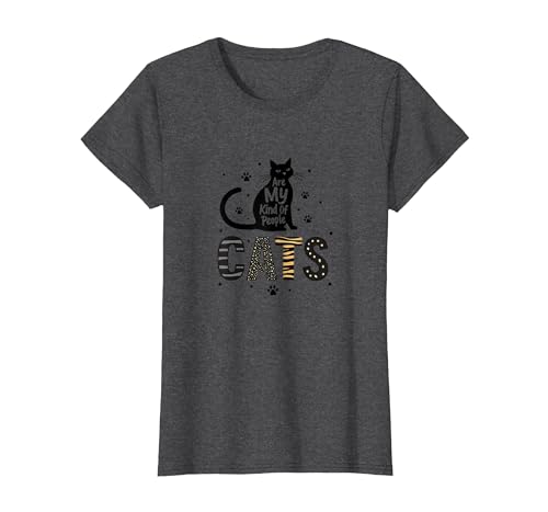 Cats Are My Kind of People - Katzenliebhaber T-Shirt, Damen, Anthrazit Meliert, XS von Generic