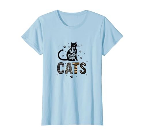 Cats Are My Kind of People - Katzenliebhaber T-Shirt, Damen, Himmelblau, 3XL von Generic