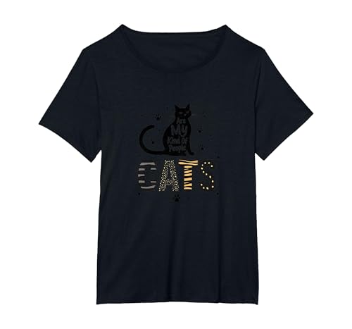 Cats Are My Kind of People - Katzenliebhaber T-Shirt, Damen Große Größen, Schwarz, 1X von Generic