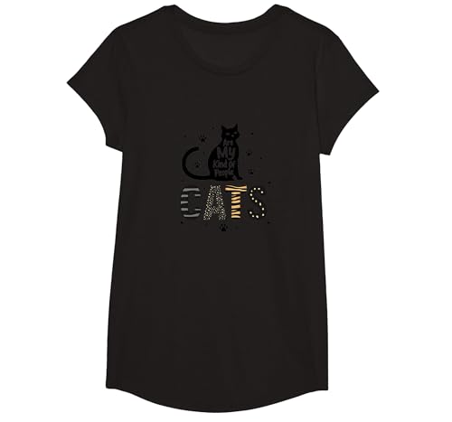 Cats Are My Kind of People - Katzenliebhaber T-Shirt, Girls, Schwarz, XS von Generic