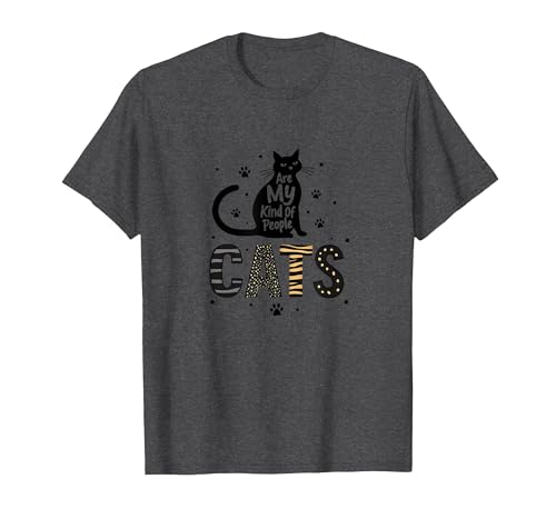 Cats Are My Kind of People - Katzenliebhaber T-Shirt, Herren, Anthrazit Meliert, 6XL von Generic