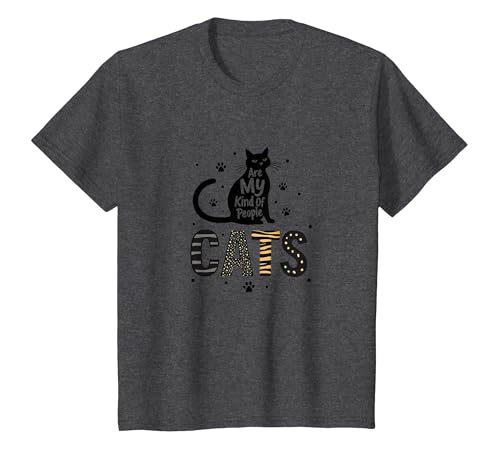 Cats Are My Kind of People - Katzenliebhaber T-Shirt, Kinder, Anthrazit Meliert, 152 von Generic