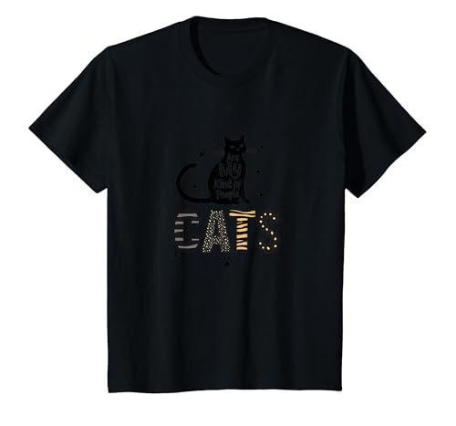 Cats Are My Kind of People - Katzenliebhaber T-Shirt, Kinder, Schwarz, 152 von Generic