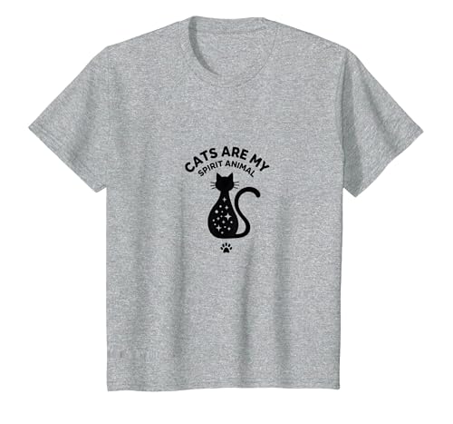 Cats Are My Spirit Animal Magical Feline Lover, cat T-Shirt, Kinder, Grau Meliert, 128 Cats Are My Spirit Animal Magical Feline Lover, cat T-Shirt, Kinder, Grau Meliert, 128 von Generic