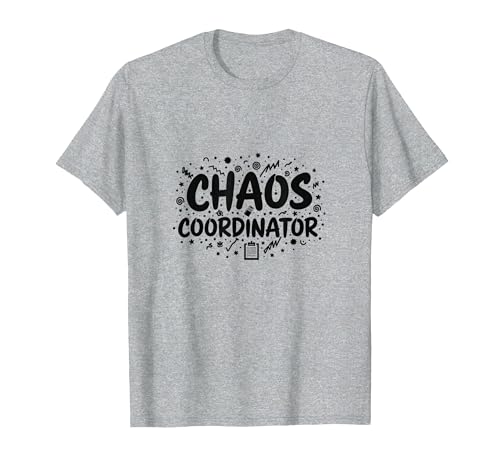 Chaos Coordinator Lustiges Büromanager Geschenk T-Shirt, Herren, Grau Meliert, 6XL von Generic