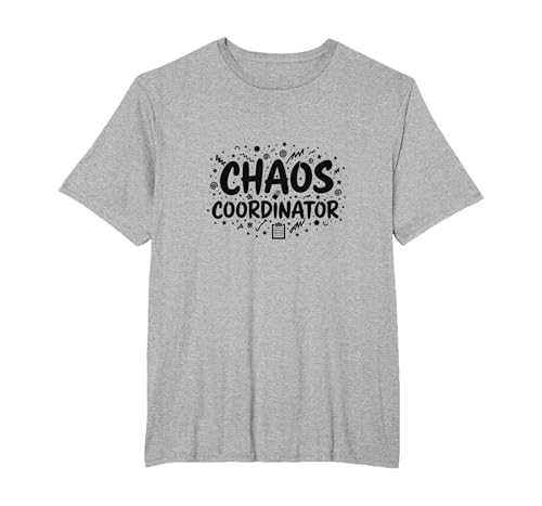 Chaos Coordinator Lustiges Büromanager Geschenk T-Shirt, Herren Große Größen, Grau Meliert, 3X Tall von Generic