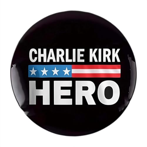 Charlie Kirk Buttons A True Patriot Pray Justice Assassination Shooting Hero Freedom Merch Pins and Button Circle Badges Round Chest Pins Brosche Decor1, 1pcs, Bronze von Generic