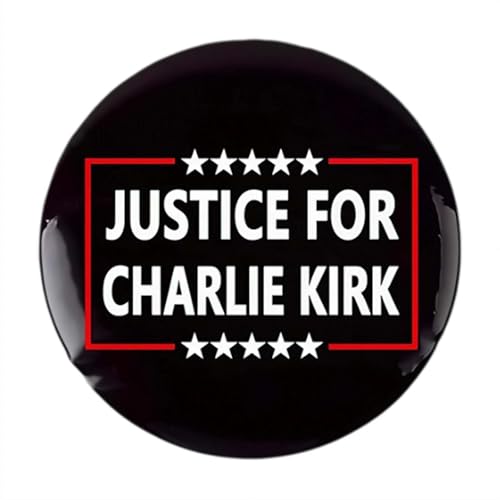 Charlie Kirk Buttons A True Patriot Pray Justice Assassination Shooting Hero Freedom Merch Pins and Button Circle Badges Round Chest Pins Brosche Decor1, 1pcs, Bronze von Generic