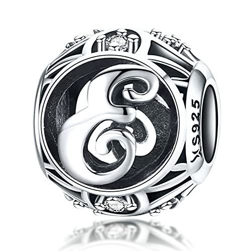 Charm Anhänger, 26 englische Buchstaben, 925er Sterlingsilber, Charm Perle Chamilia und europäische Armbänder und Halsketten von Generic