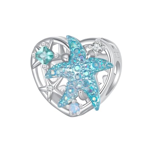 Charm Anhänger 925er Sterlingsilber Ozean-Motiv im lässigen Stil, blaue Fantasie, Seestern-Anhänger Armbänder und Halsketten zum Geburtstag der Frau von Generic