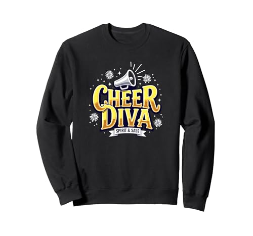 Cheer Diva für Mädchen, Cheerleading-Design Sweatshirt, Unisex für Erwachsene, Schwarz, M von Generic