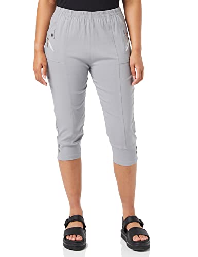 CherryBerry Damen Caprihose, elastisch, Baumwolle, Stretch, 3/4-Hose, Größe 38-50, grau, 48 von Generic