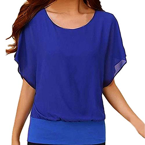 Chiffon Bluse Damen Fledermaus Chiffon Bluse Tunika Einfarbig Kurzarm Blusenshirt Elegant Sommer Shirt Top Loose Fit Oberteile Chiffon Bluse Damen Fledermaus Chiffon Bluse Tunika Einfarbig Kurzarm Blusenshirt Elegant Sommer Shirt Top Loose Fit Oberteile von Generic