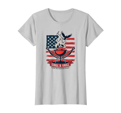 Chillen, grillen, den amerikanischen Traum erfüllen T-Shirt, Damen, Silber, L Chillen, grillen, den amerikanischen Traum erfüllen T-Shirt, Damen, Silber, L von Generic