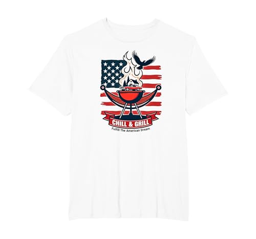 Chillen, grillen, den amerikanischen Traum erfüllen T-Shirt, Herren Große Größen, Weiß, 4X Tall Chillen, grillen, den amerikanischen Traum erfüllen T-Shirt, Herren Große Größen, Weiß, 4X Tall von Generic