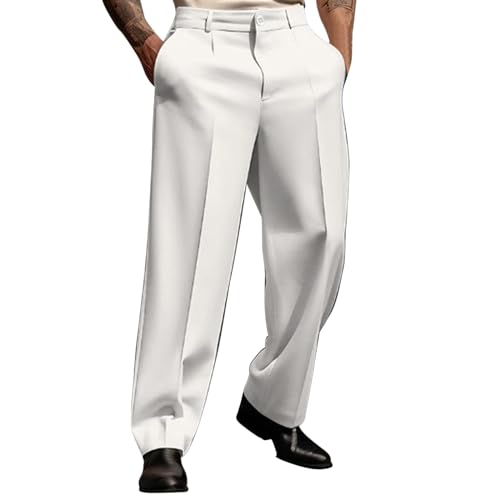 Chino Hose Herren Loose Fit Anzughose Herren Weit Freizeithose Herren Chino Weites Bein Chino Hose Herren Elegant Anzughose Herren Casual Regular Fit Chino Hose Herren Business Jogger von Generic