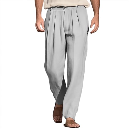 Chino Hose Herren Loose Fit Anzughose Weit Freizeithose Weites Bein Elegant Casual Regular Fit Business Jogger von Generic