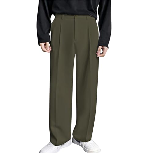 Chino Hose Herren Loose Fit Anzughose Herren Weit Freizeithose Herren Chino Weites Bein Chino Hose Herren Elegant Anzughose Herrenanzug mit schrägen Taschen Classics Business Hose von Generic