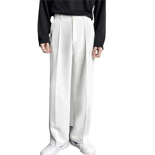 Chino Hose Herren Loose Fit Anzughose Weit Freizeithose Weites Bein Elegant Mit Schrägen Taschen Classics Business Hose von Generic