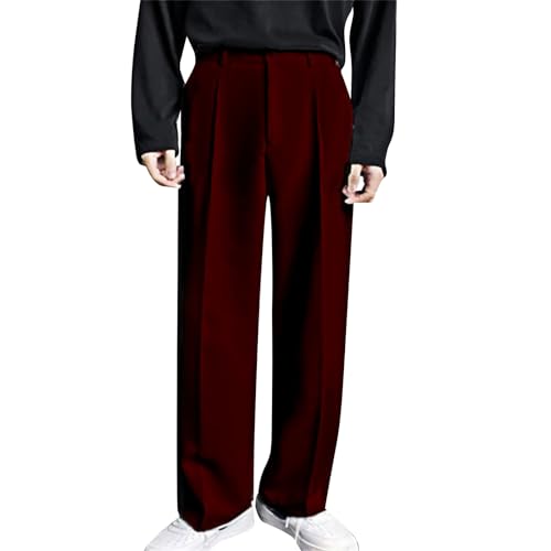 Chino Hose Herren Loose Fit Anzughose Weit Freizeithose Weites Bein Elegant Mit Schrägen Taschen Classics Business Hose Chino Hose Herren Loose Fit Anzughose Weit Freizeithose Weites Bein Elegant Mit Schrägen Taschen Classics Business Hose von Generic