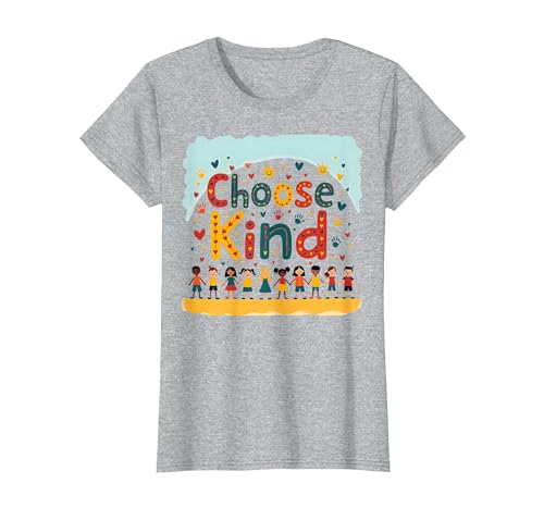 Choose Kind Kindness for Kids, inspirierendes Wandbild T-Shirt, Damen, Grau Meliert, XS Choose Kind Kindness for Kids, inspirierendes Wandbild T-Shirt, Damen, Grau Meliert, XS von Generic