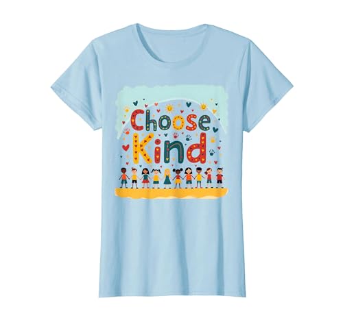 Choose Kind Kindness for Kids, inspirierendes Wandbild T-Shirt, Damen, Himmelblau, XS von Generic
