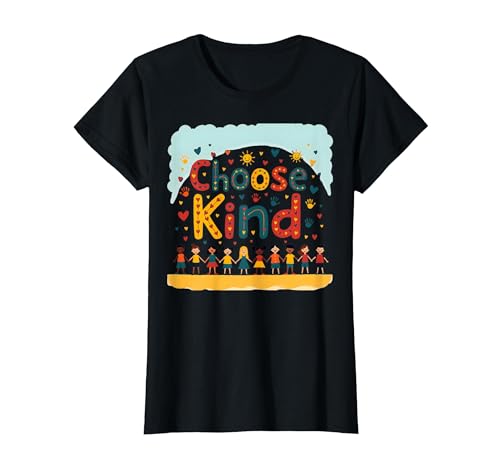Choose Kind Kindness for Kids, inspirierendes Wandbild T-Shirt, Damen, Schwarz, XS von Generic