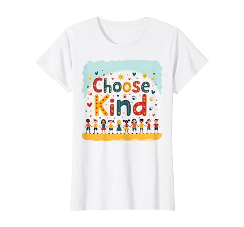 Choose Kind Kindness for Kids, inspirierendes Wandbild T-Shirt, Damen, Weiß, XS von Generic