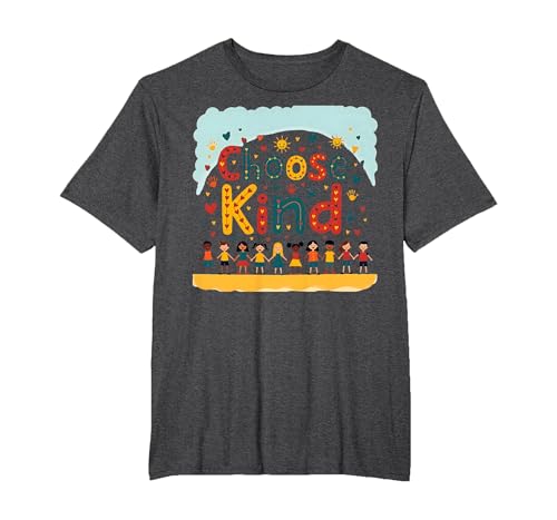 Choose Kind Kindness for Kids, inspirierendes Wandbild T-Shirt, Herren Große Größen, Anthrazit Meliert, 2X Tall von Generic